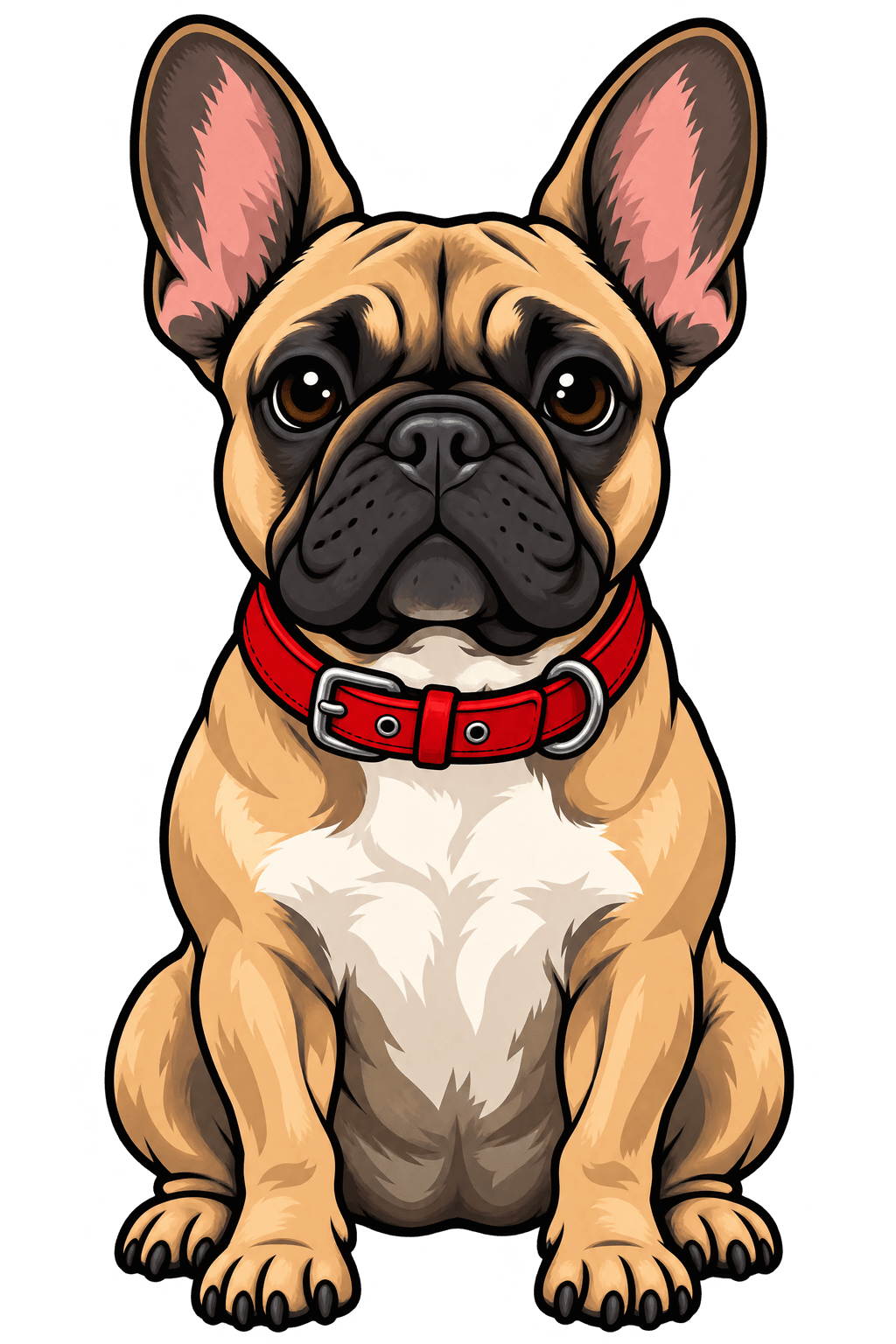 Buldogue em ilustração colorida